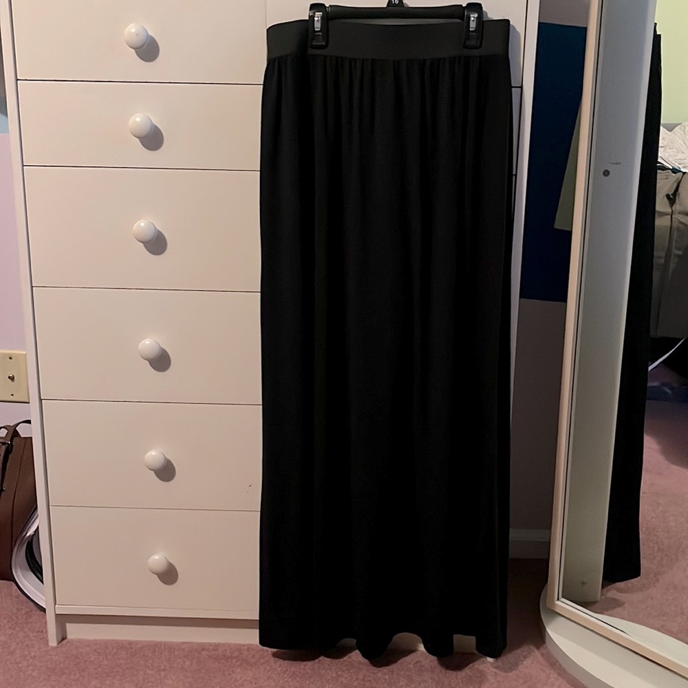 Simple black maxi skirt
